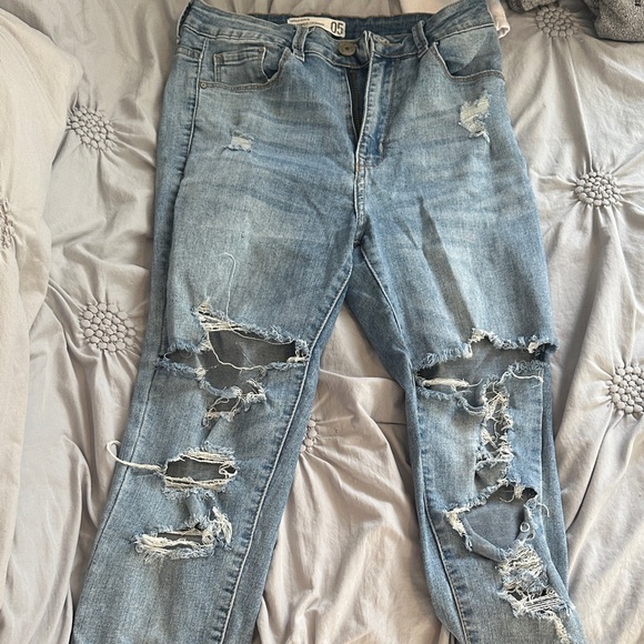Distressed Blue Jeans - Picture 1 of 2